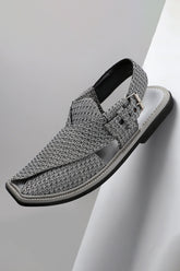 Grey Jacquard Peshawari Sandal